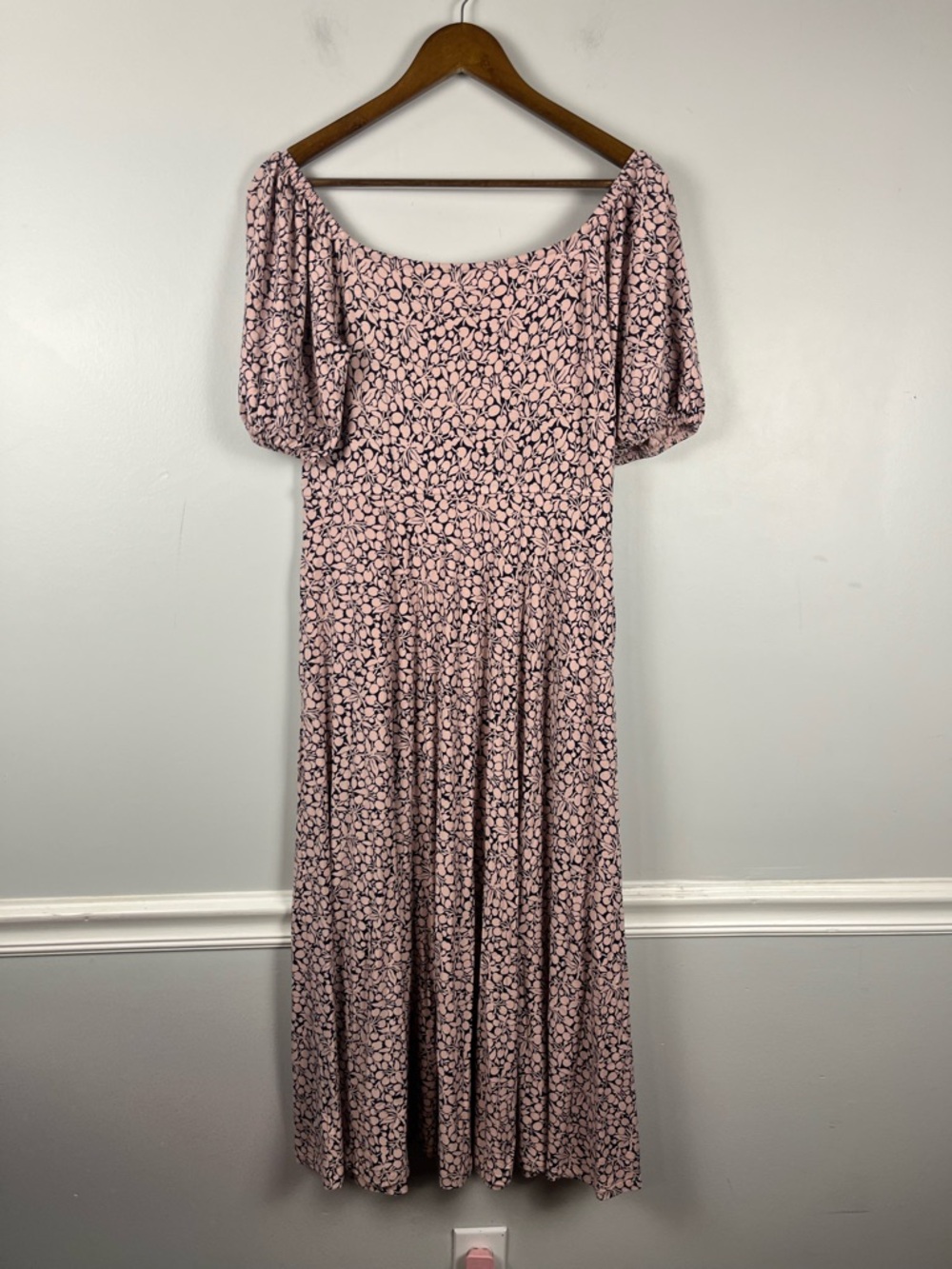 Boden square neck jersey maxi dress in pink blue size 6 - Picture 11 of 11